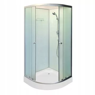Sprchovací kút Hydrosan Sprchový kút polkruhový WSH305B s dvojitými dverami, posuvné 90 x 90 cm